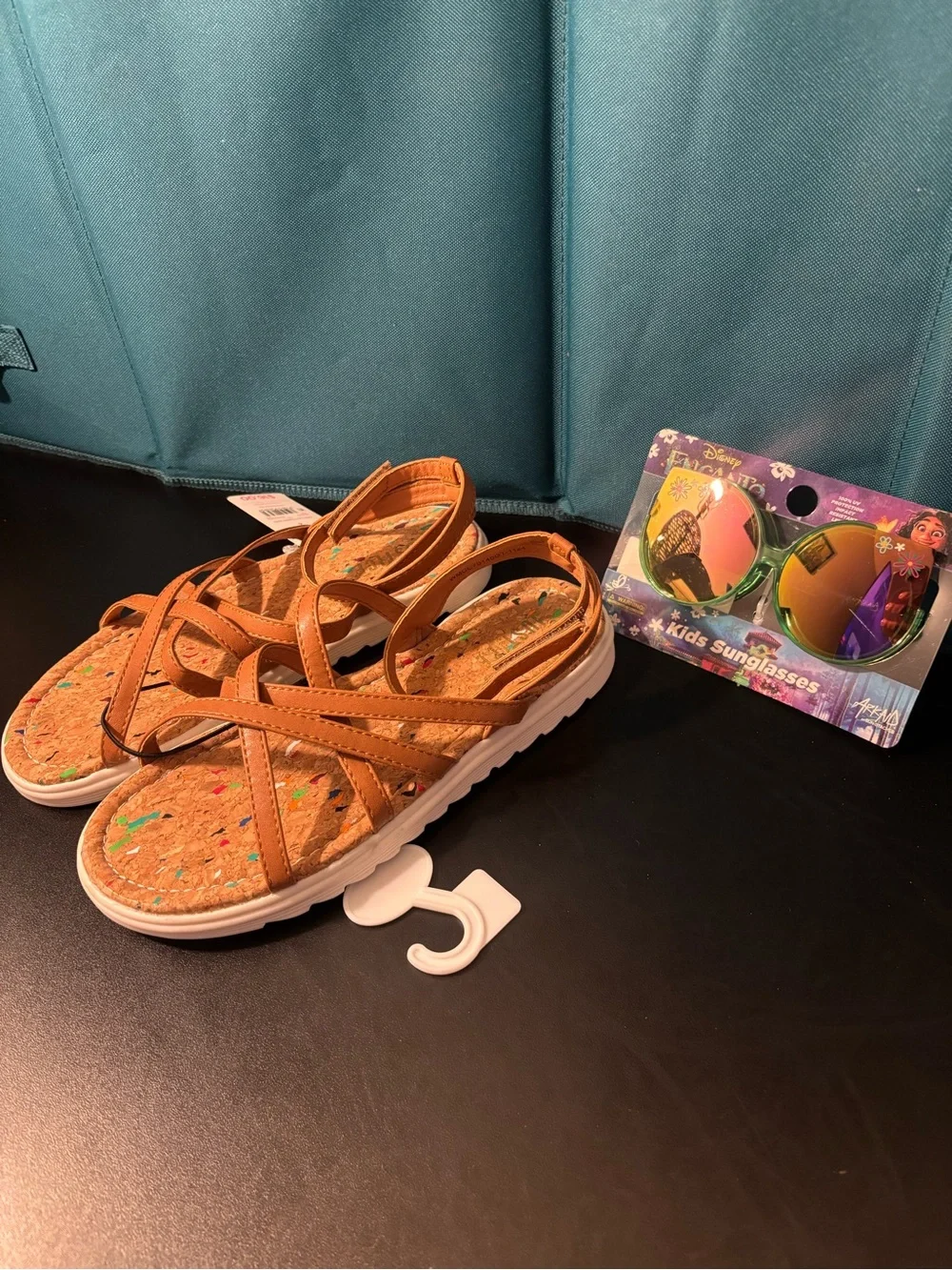 Justice Tan Strappy Cork-Style Kids Sandals